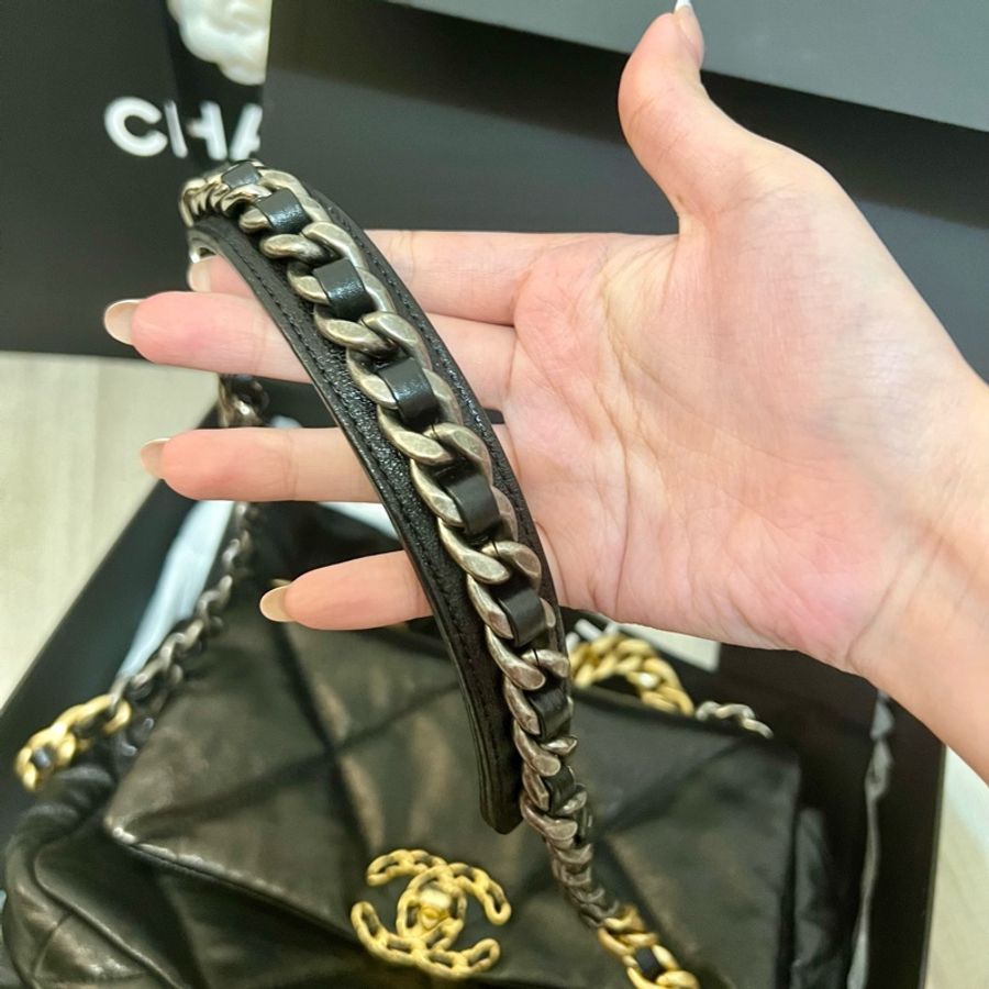 Chanel 19 黑金 全配 26公分-13