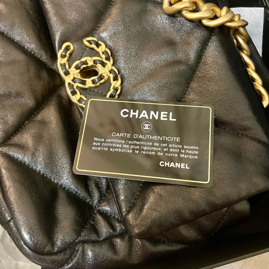 Chanel 19 黑金 全配 26公分-17