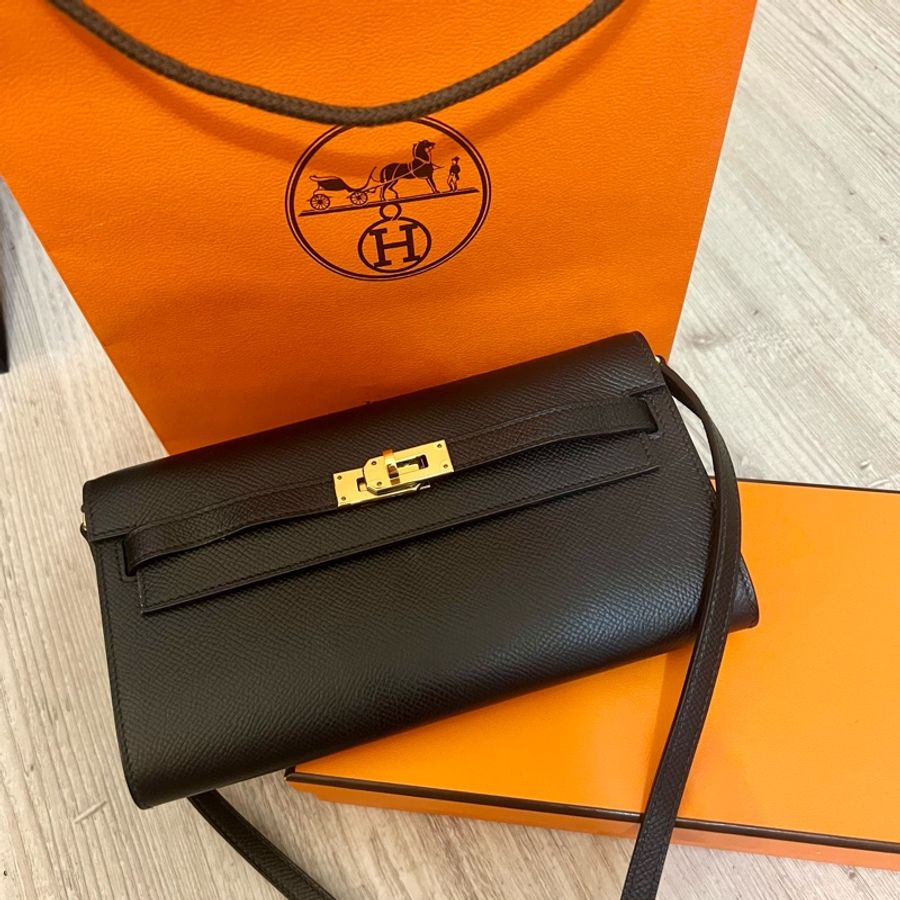 Hermes愛馬仕Kelly to go 黑色金扣-4