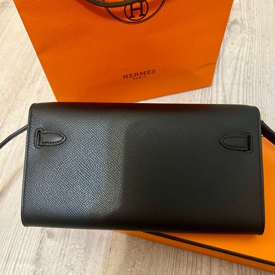 Hermes愛馬仕Kelly to go 黑色金扣-6