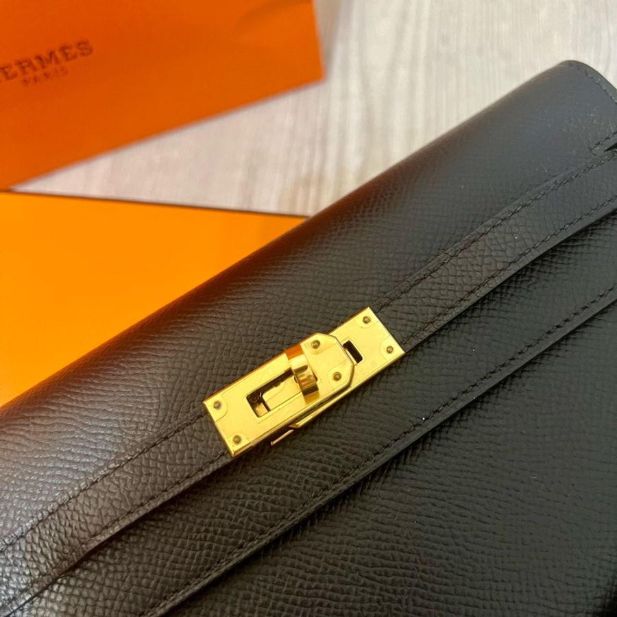 Hermes愛馬仕Kelly to go 黑色金扣-11