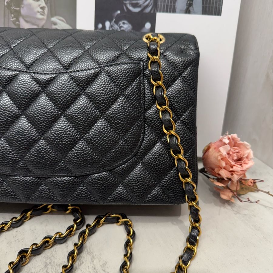 🖤✨Chanel 香奈兒|Coco 荔枝 CF 25 Classic Flap 黑金牛 新片款✨🖤-21