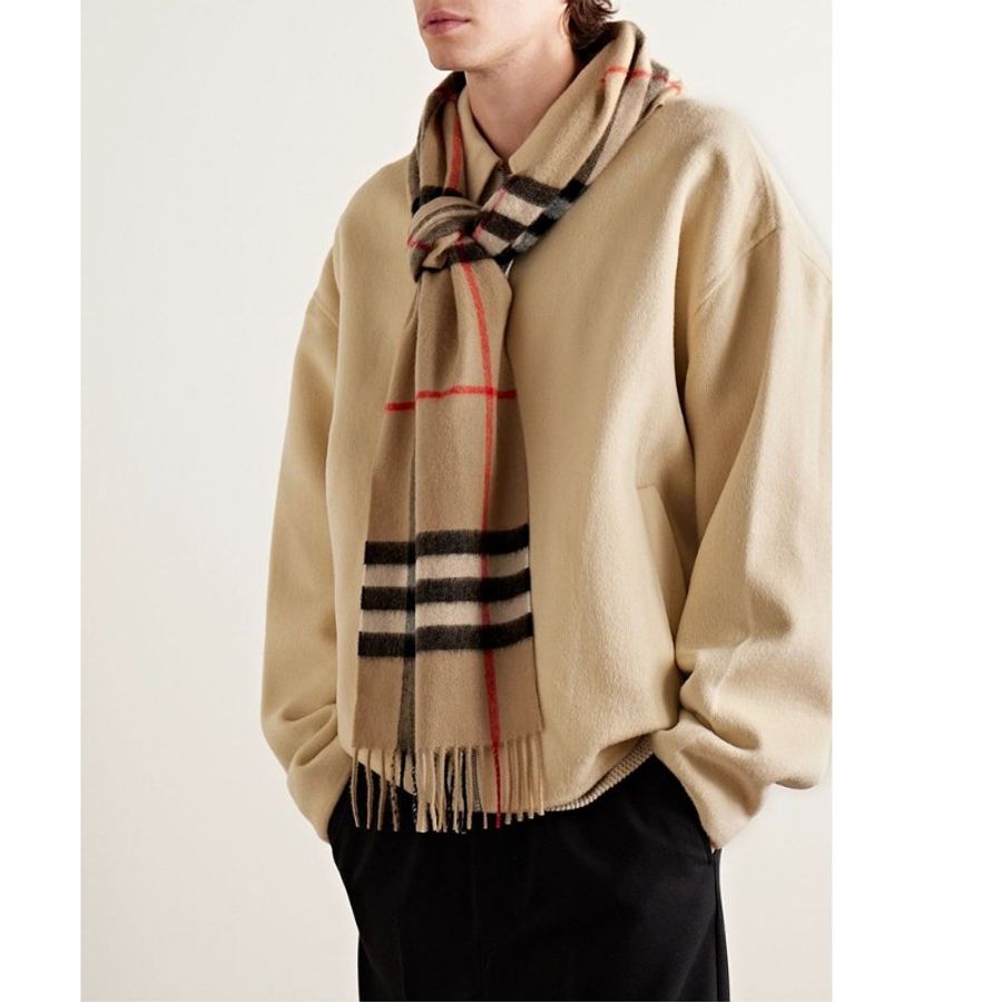 Burberry The Classic Check Cashmere Scarf for Unisex in Archive Beige (8076576-Archive_Beige)-3