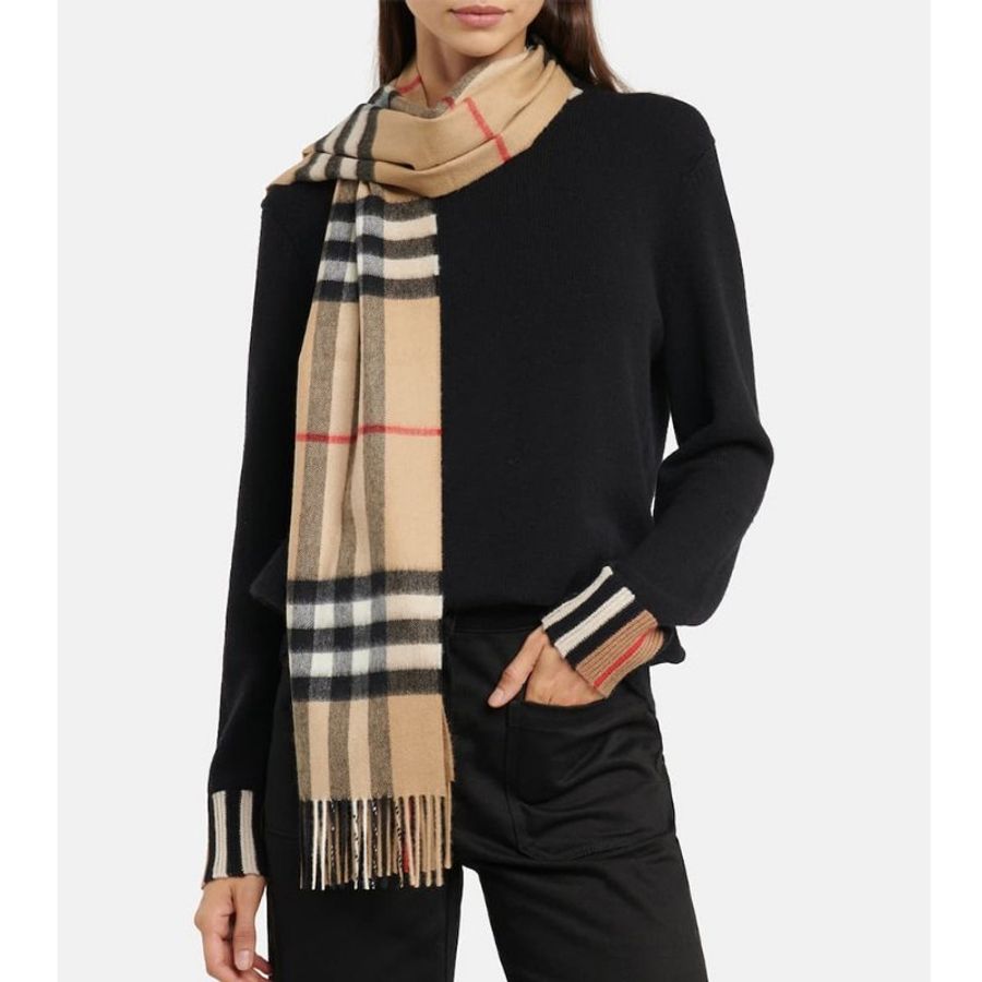 Burberry The Classic Check Cashmere Scarf for Unisex in Archive Beige (8076576-Archive_Beige)-4