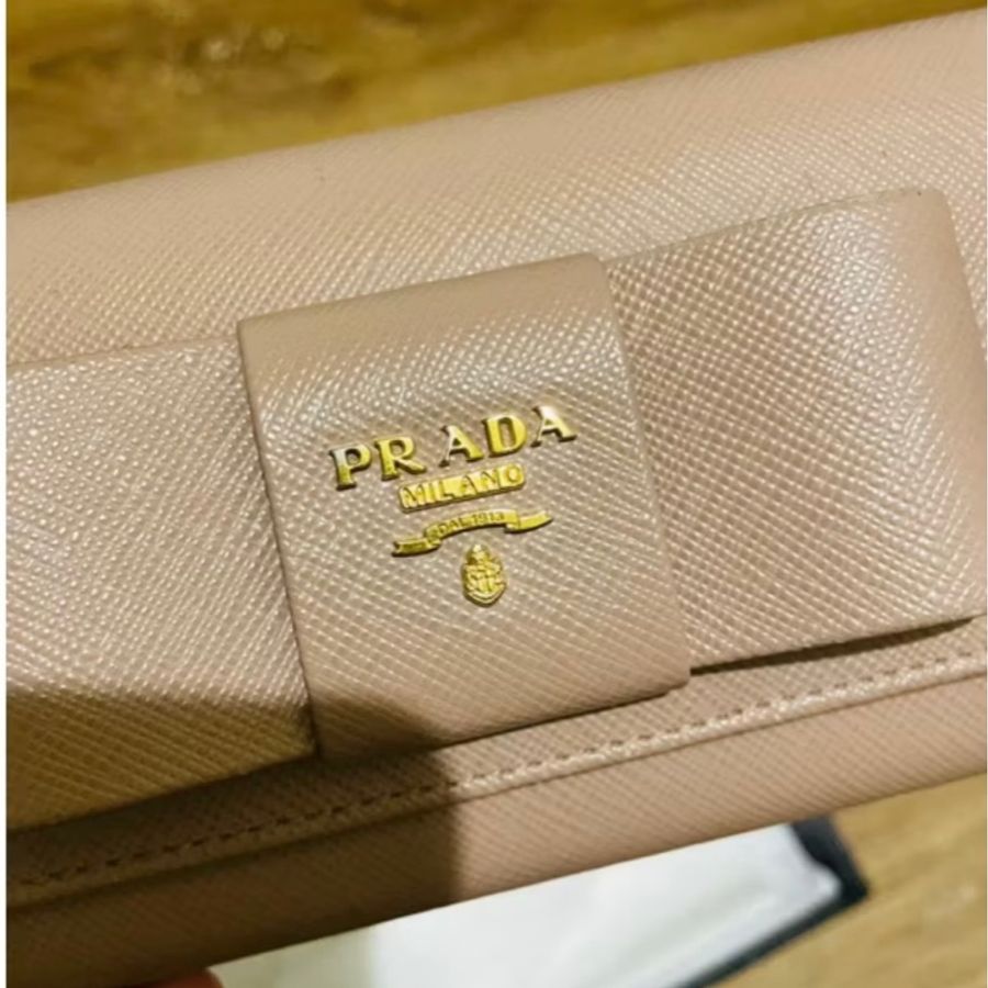 Prada 奶茶色長夾-7