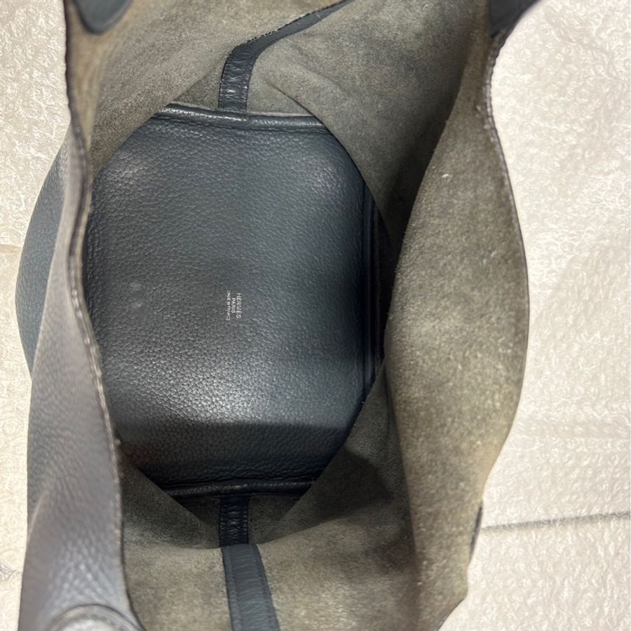 《初》 Hermes 霧霾藍銀釦菜籃子Picotin 22 MM-6
