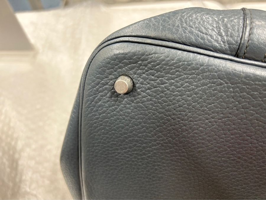 《初》 Hermes 霧霾藍銀釦菜籃子Picotin 22 MM-13