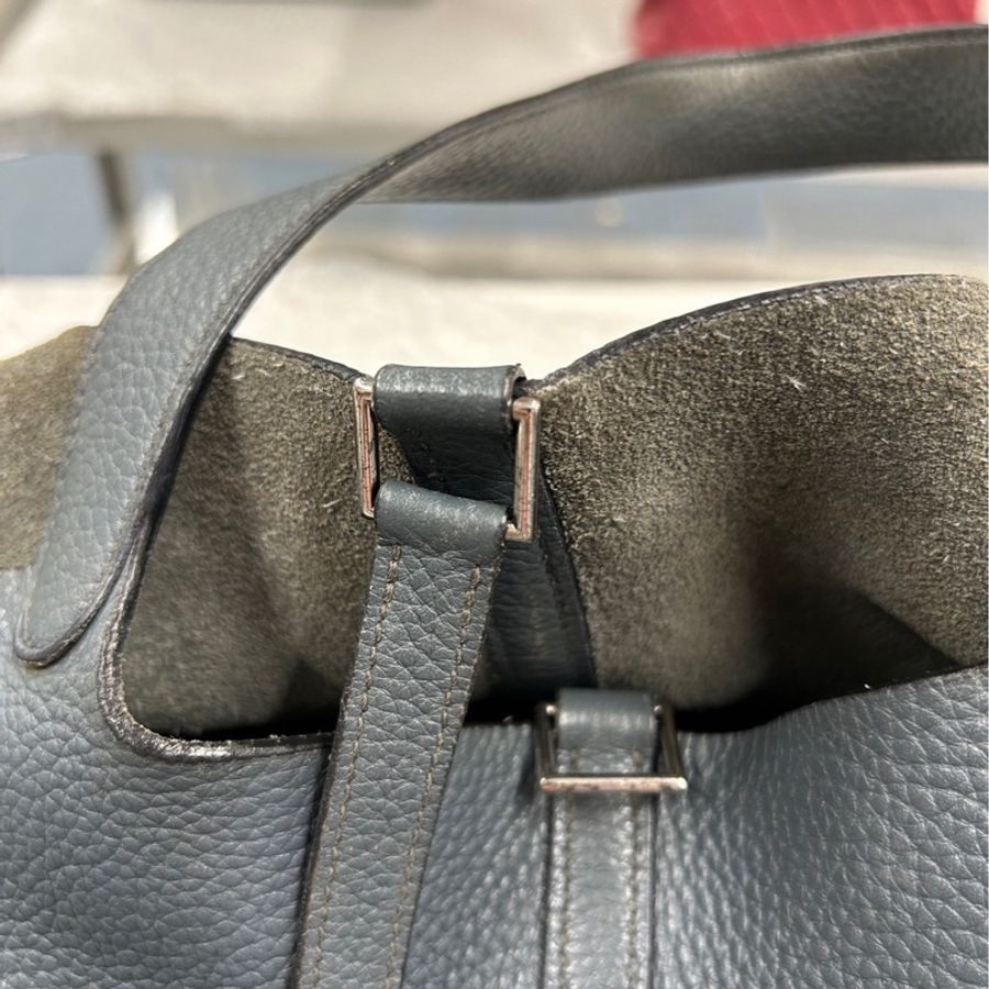 《初》 Hermes 霧霾藍銀釦菜籃子Picotin 22 MM-21