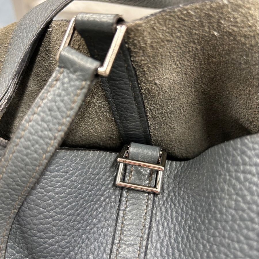 《初》 Hermes 霧霾藍銀釦菜籃子Picotin 22 MM-22