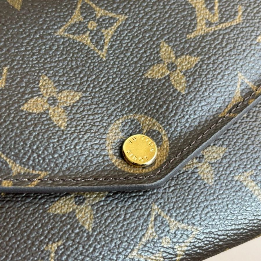 ::LOUIS VUITTON:: LV M60531 Sarah 內棕色金釦長夾-4