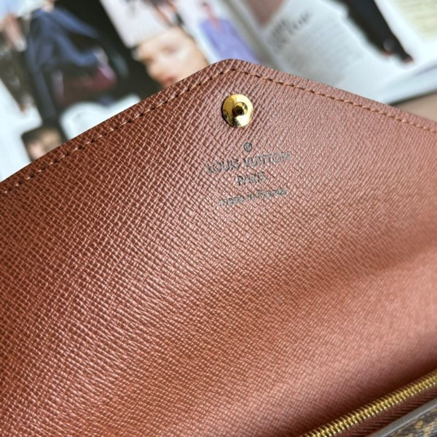 ::LOUIS VUITTON:: LV M60531 Sarah 內棕色金釦長夾-8