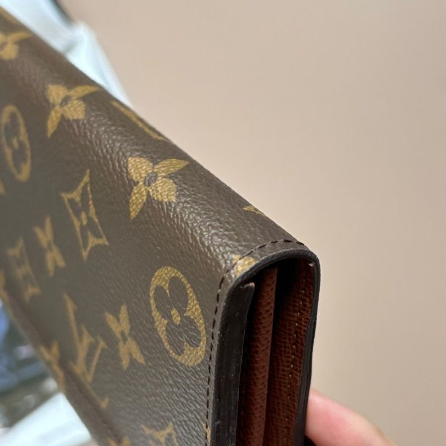 ::LOUIS VUITTON:: LV M60531 Sarah 內棕色金釦長夾-9