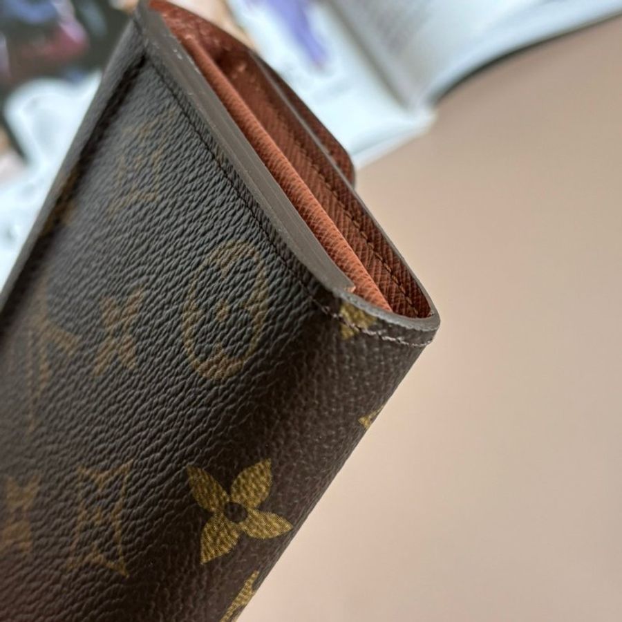 ::LOUIS VUITTON:: LV M60531 Sarah 內棕色金釦長夾-10