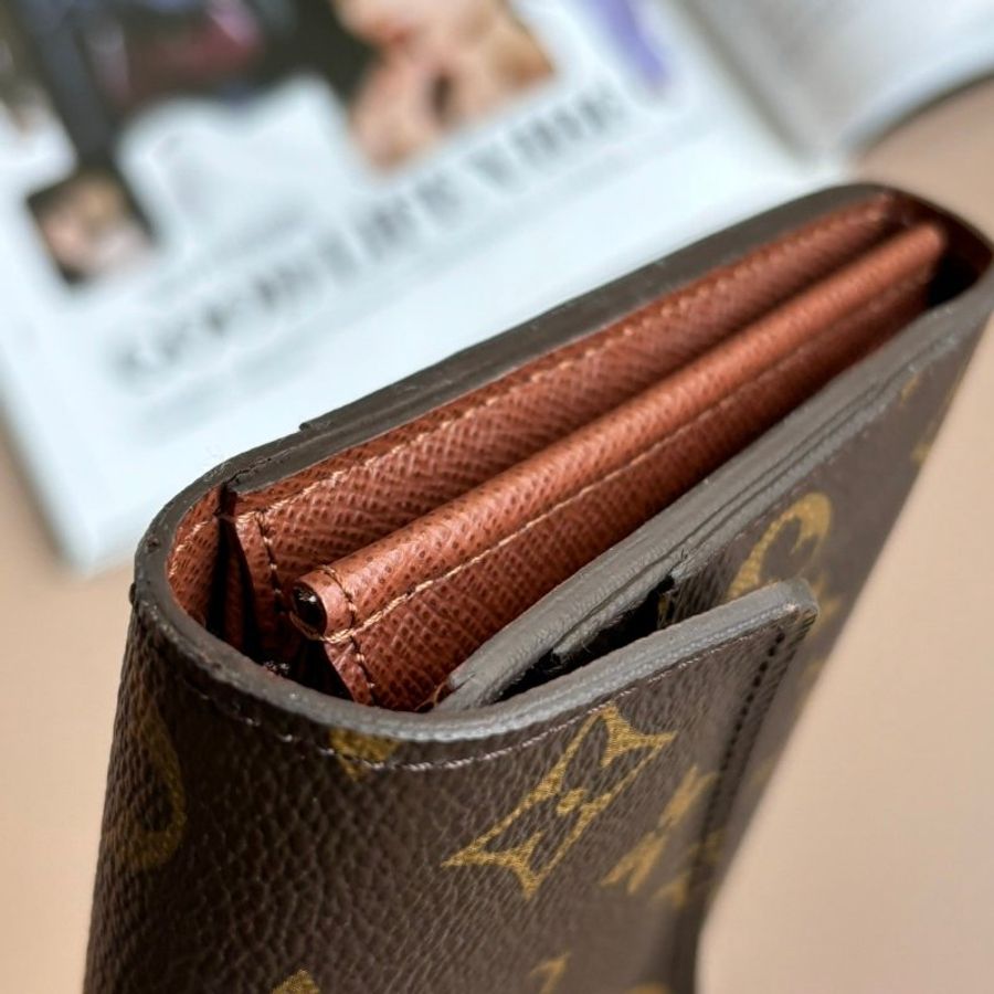 ::LOUIS VUITTON:: LV M60531 Sarah 內棕色金釦長夾-12
