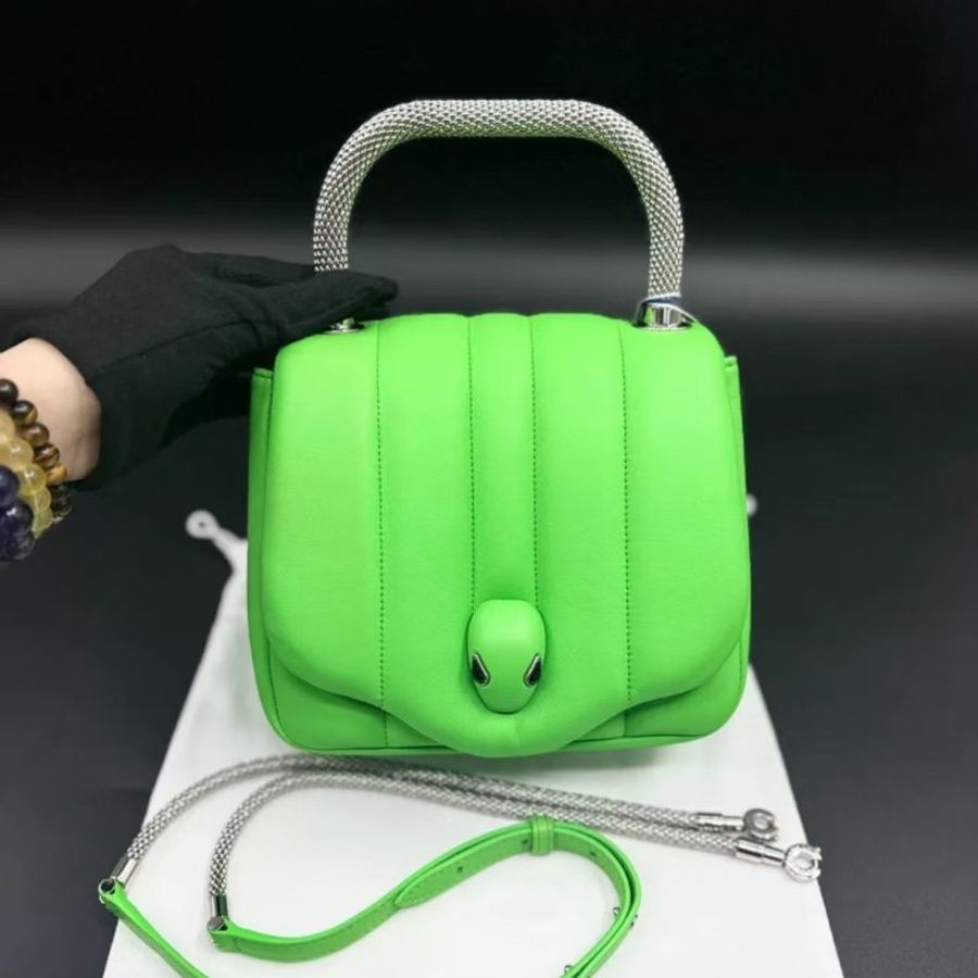 全球限量1000顆  AMBUSHX BVLGARI 限量版聯名系列 小羊皮蛇頭包 全新無附件 同系列周冬雨揚冪同款-0