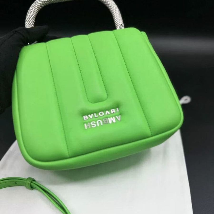全球限量1000顆  AMBUSHX BVLGARI 限量版聯名系列 小羊皮蛇頭包 全新無附件 同系列周冬雨揚冪同款-5