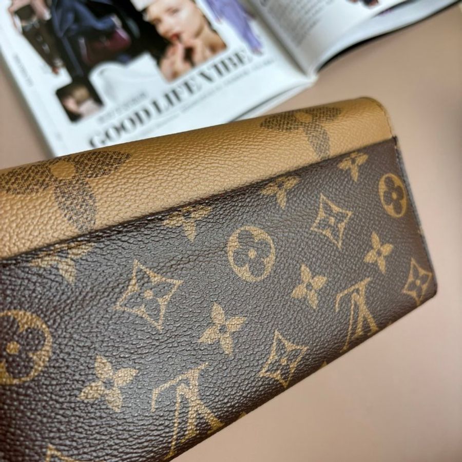 ::LOUIS VUITTON:: LV M80726 Sarah 雙花紋 內黑金釦長夾-2