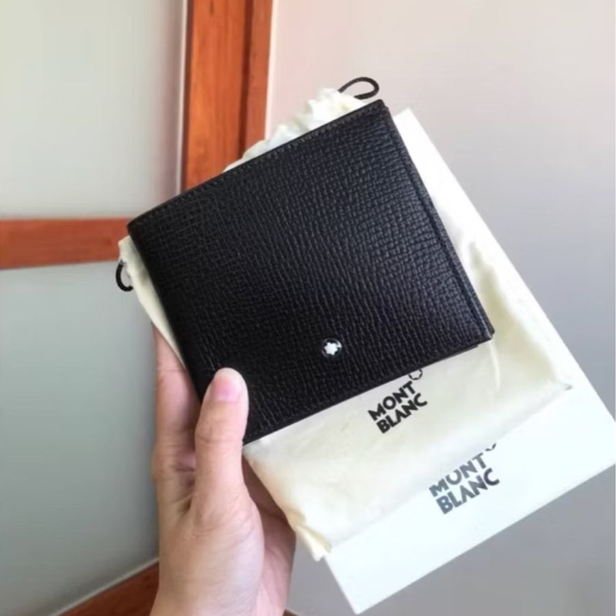 真品 MONTBLANC 萬寶龍 牛皮 短夾 皮夾 皮包 錢包 錢夾-2
