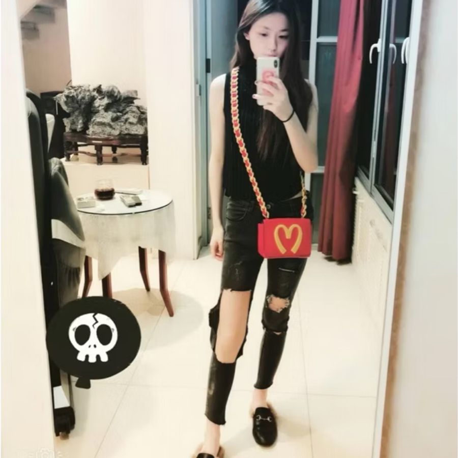MOSCHINO麥當勞 聯名款 紅黃 鏈條包 肩背包 斜背包 手提包 側背包-10