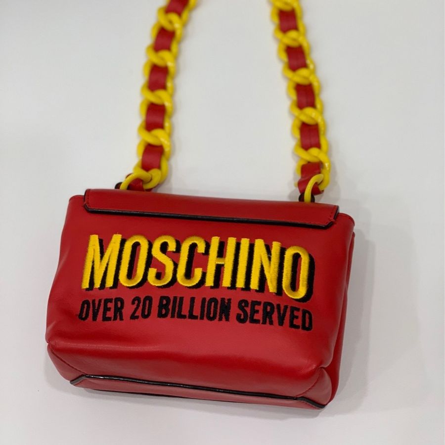 MOSCHINO麥當勞 聯名款 紅黃 鏈條包 肩背包 斜背包 手提包 側背包-13