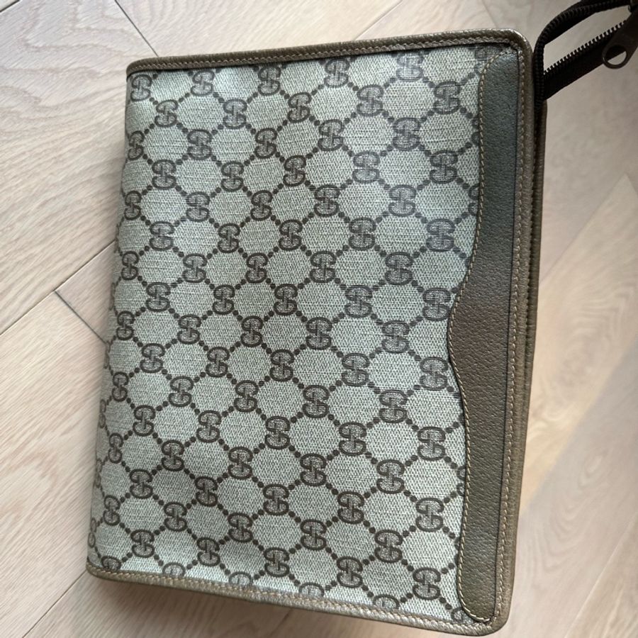 💕清貨價💕復古Gucci supreme 棕色手提包-2