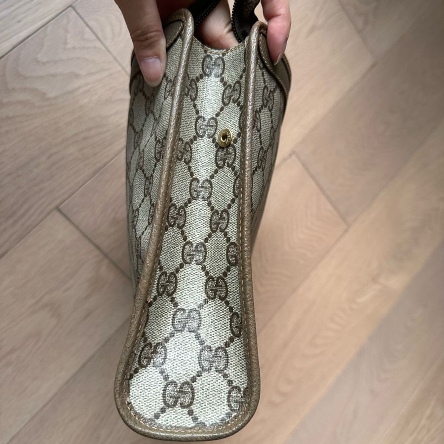 💕清貨價💕復古Gucci supreme 棕色手提包-3