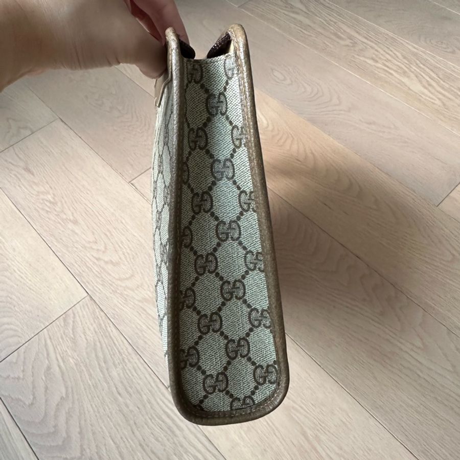 💕清貨價💕復古Gucci supreme 棕色手提包-4