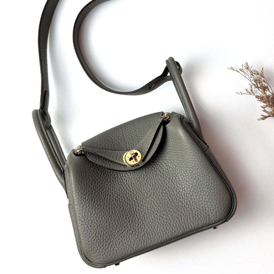 HERMES Mini lindy - 積雨雲灰金-4