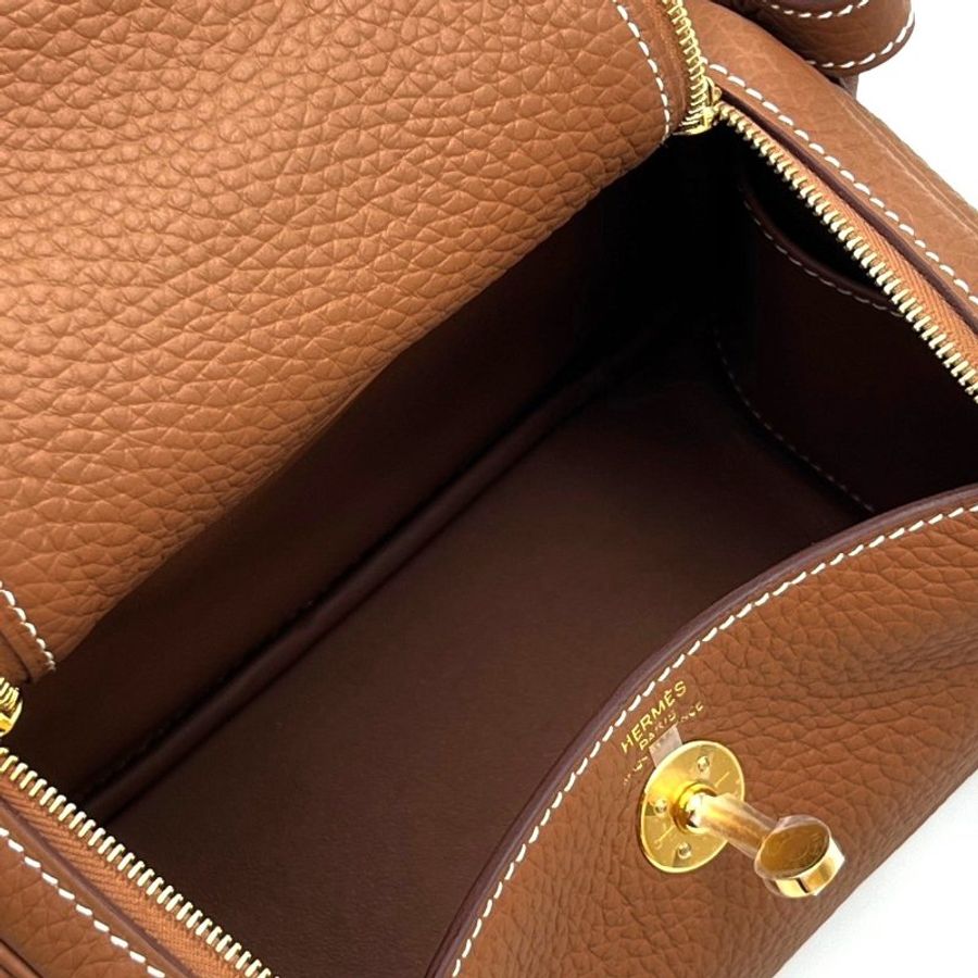 HERMES Mini lindy - 金棕金-3