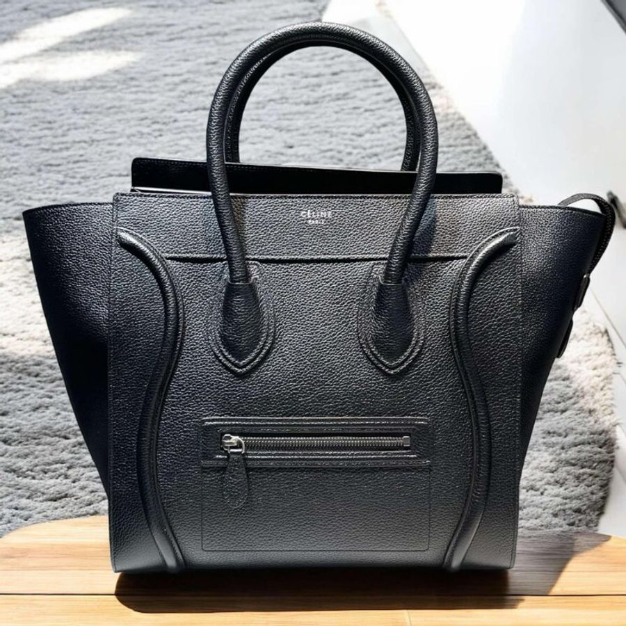 CELINE 全皮手提經典款冏包 黑色-0
