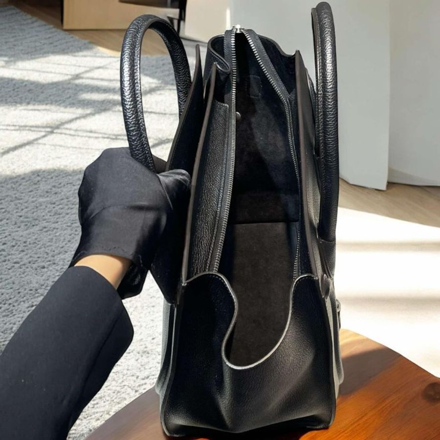 CELINE 全皮手提經典款冏包 黑色-5