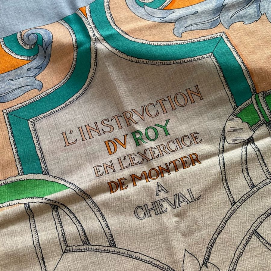 現貨 全新 🧡 Hermes 女裝 scarf shawl 140 絲巾 L‘Instruction du Roy Bayadere🧣-3