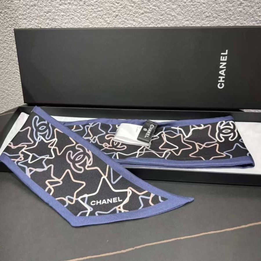 chanel 全新2合1 髮圈 絲巾 22c 領巾 髮帶-2