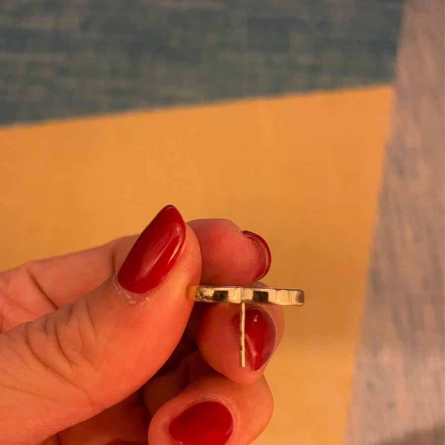 Chanel 粉紅logo鑽基本款耳環-14