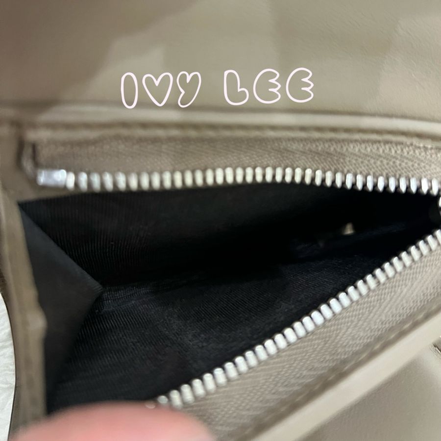 GUCCI 古馳 Dionysus系列LOGO帆布牛皮內襯裡暗釦 短夾 米色 烏木色 酒神短夾 二手精品-7