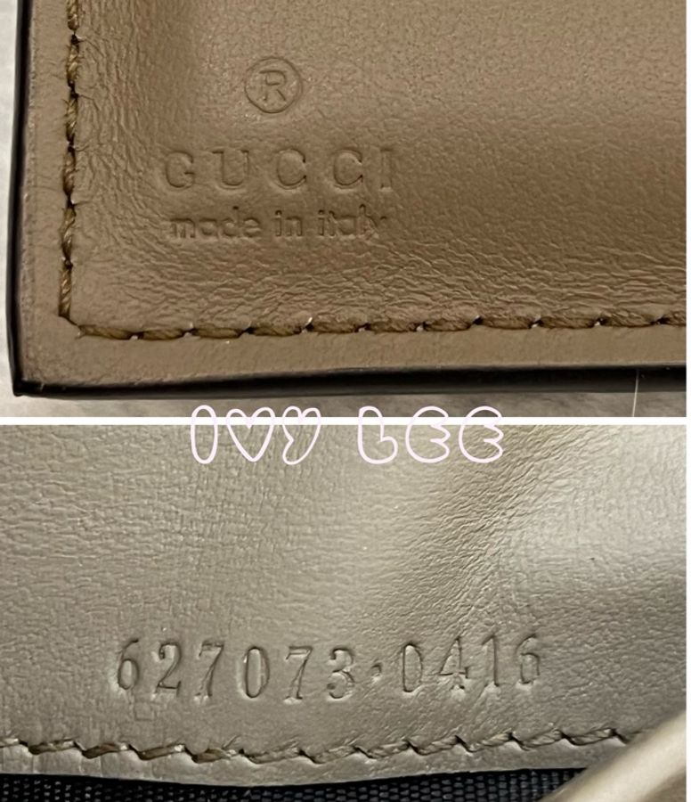 GUCCI 古馳 Dionysus系列LOGO帆布牛皮內襯裡暗釦 短夾 米色 烏木色 酒神短夾 二手精品-17