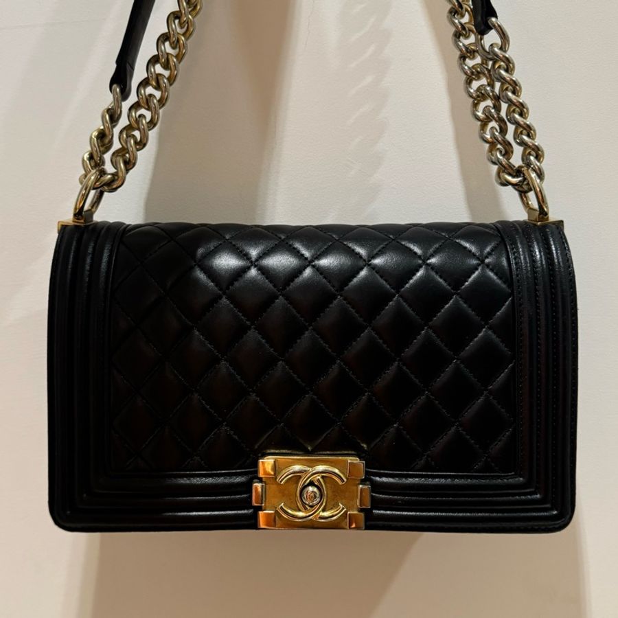 CHANEL 香奈兒 boy chanel 25 黑金仿舊鏈扣-2