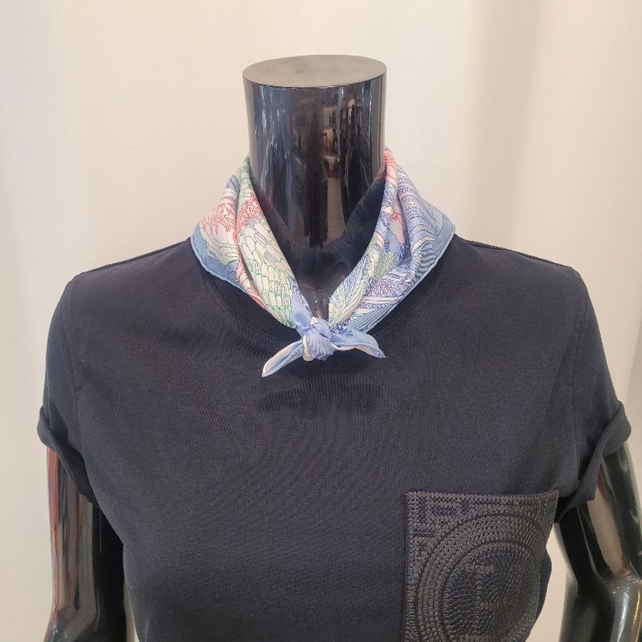 Hermès 手工捲邊真絲方巾 42cm-0