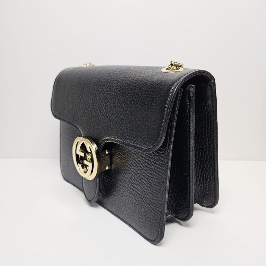 Gucci - GG Interlocking Chain Shoulder Bag黑色-2