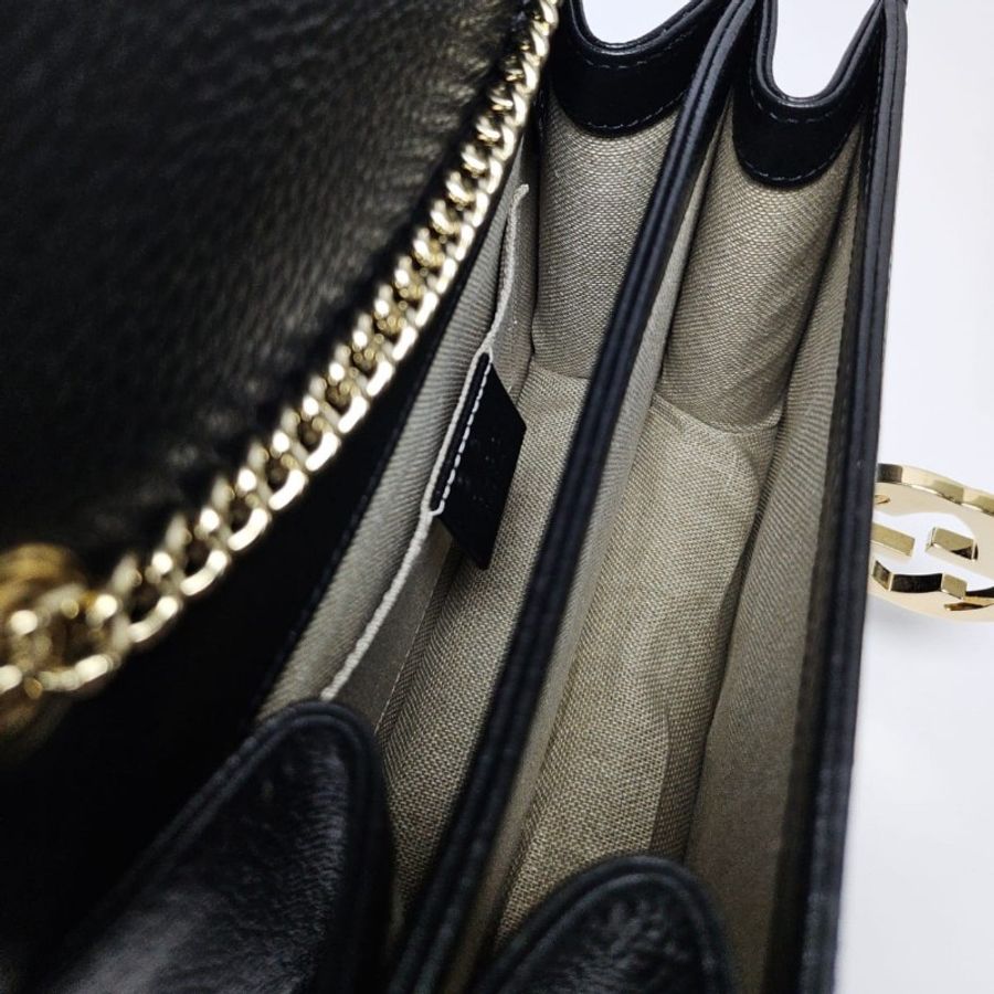Gucci - GG Interlocking Chain Shoulder Bag黑色-11