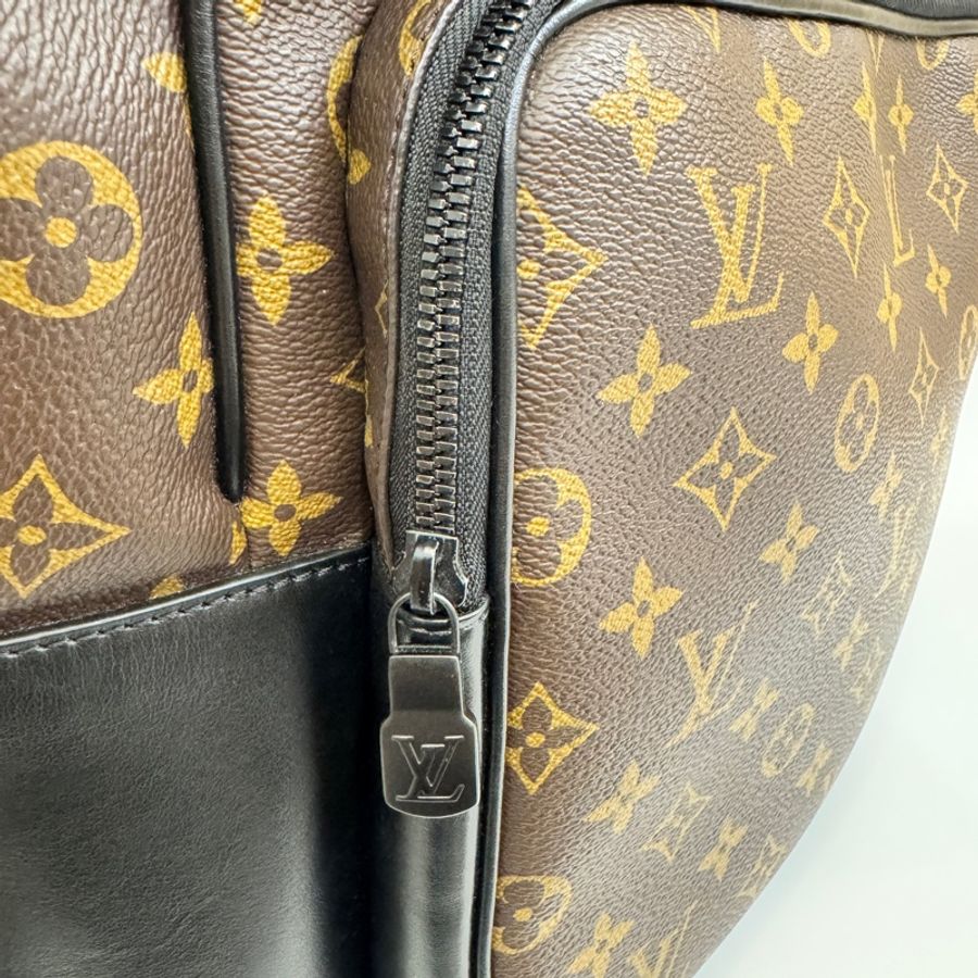 LV Dean老花拼黑牛皮黑釦手提後背包 M45335 晶片款 近全新-6
