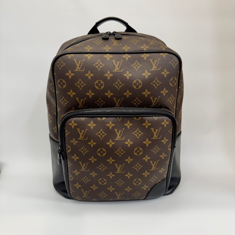 LV Dean老花拼黑牛皮黑釦手提後背包 M45335 晶片款 近全新-10
