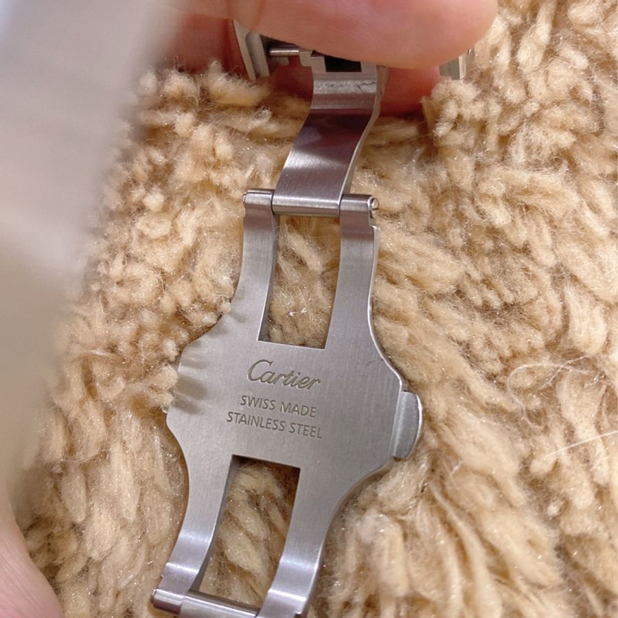 🔆Cartier santos 100 寶寶粉原廠皮革錶帶 自動上鏈 附保卡 附品牌絨布袋 附盒 附小冊子-11