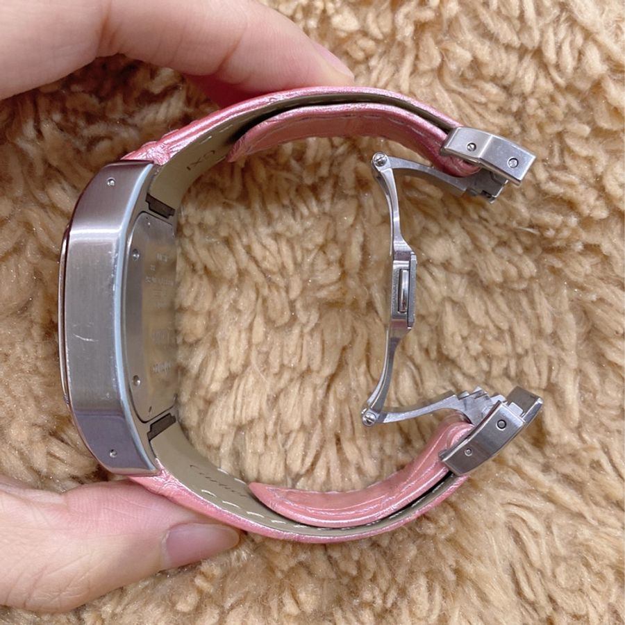 🔆Cartier santos 100 寶寶粉原廠皮革錶帶 自動上鏈 附保卡 附品牌絨布袋 附盒 附小冊子-25