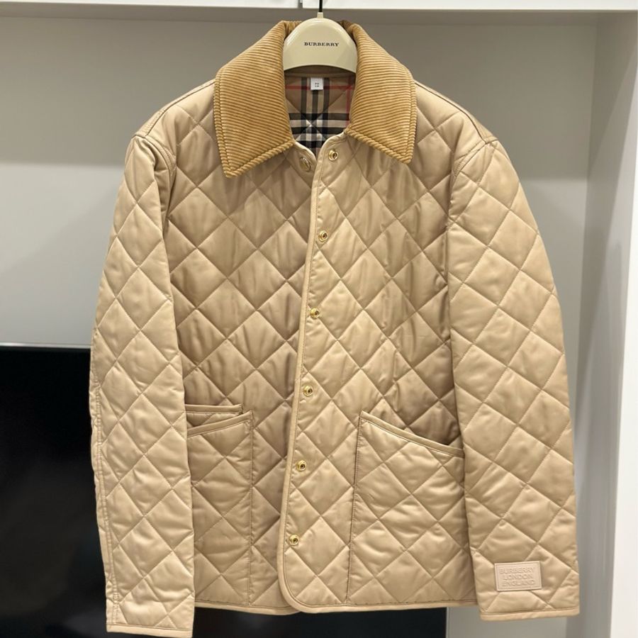 burberry 燈芯絨 翻領 菱格紋 黑科技恆溫 風衣外套 外套 雙面穿 棉外套 夾克 棉外套 防風外套-9
