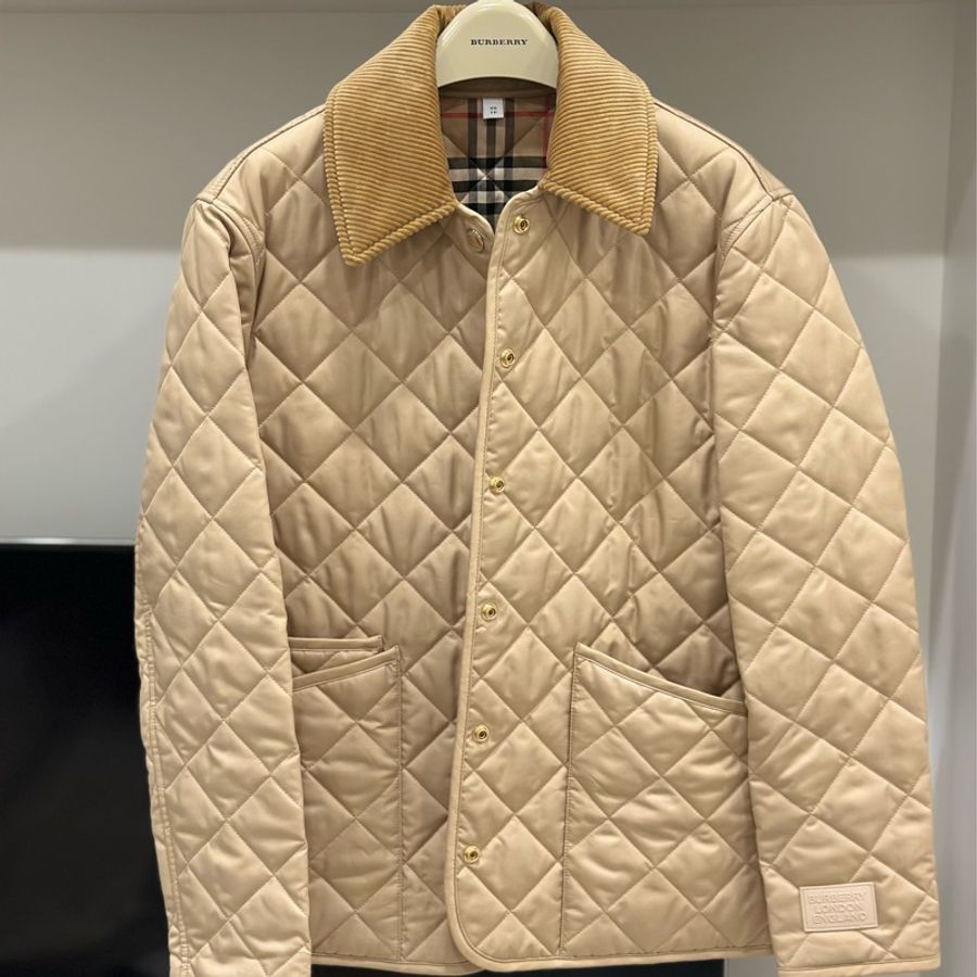 burberry 燈芯絨 翻領 菱格紋 黑科技恆溫 風衣外套 外套 雙面穿 棉外套 夾克 棉外套 防風外套-22
