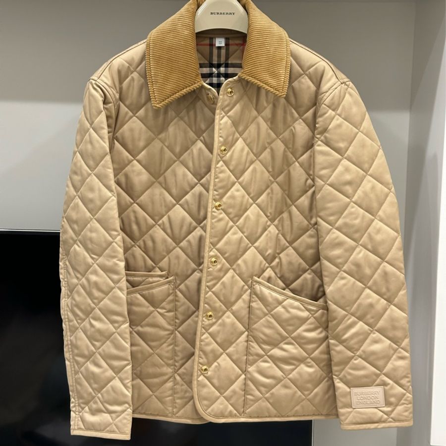 burberry 燈芯絨 翻領 菱格紋 黑科技恆溫 風衣外套 外套 雙面穿 棉外套 夾克 棉外套 防風外套-23