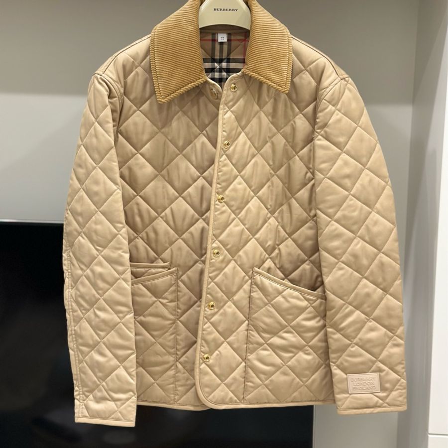 burberry 燈芯絨 翻領 菱格紋 黑科技恆溫 風衣外套 外套 雙面穿 棉外套 夾克 棉外套 防風外套-25