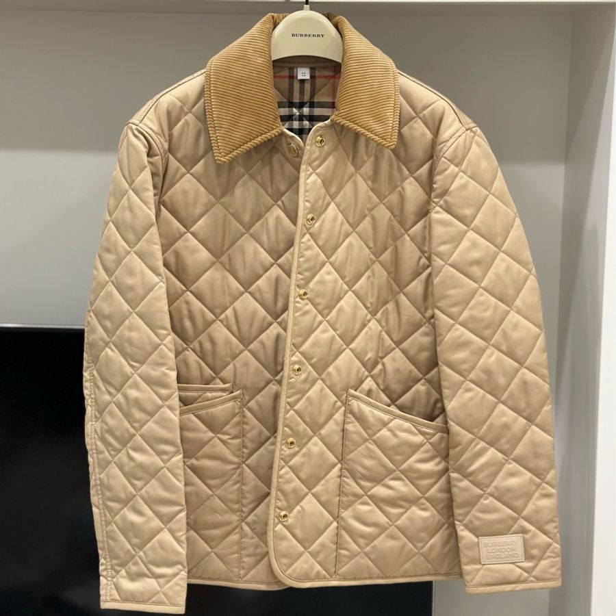 burberry 燈芯絨 翻領 菱格紋 黑科技恆溫 風衣外套 外套 雙面穿 棉外套 夾克 棉外套 防風外套-26