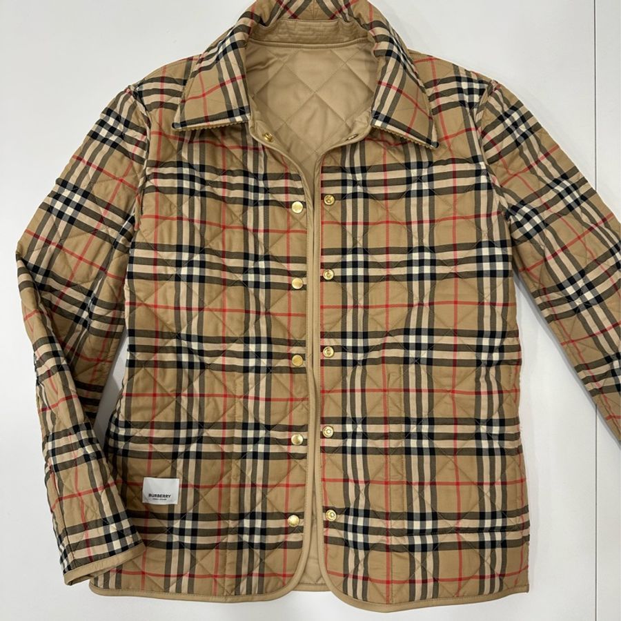 burberry 燈芯絨 翻領 菱格紋 黑科技恆溫 風衣外套 外套 雙面穿 棉外套 夾克 棉外套 防風外套-40